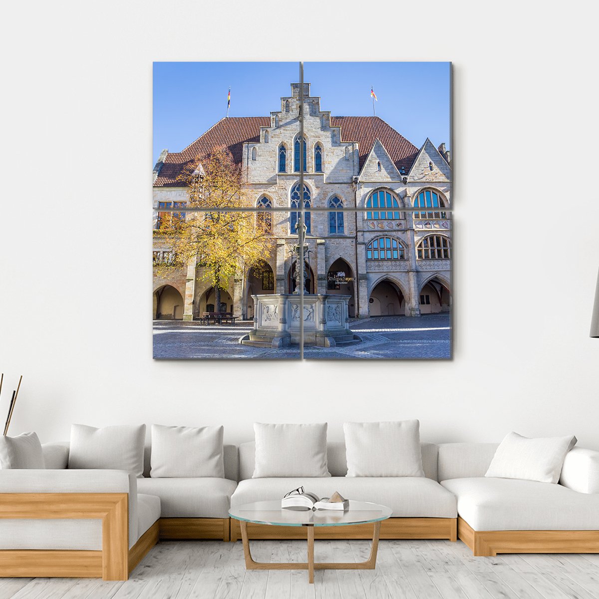 City Hall In Hildesheim Canvas Wall Art-4 Square-Gallery Wrap-17" x 17"-Tiaracle