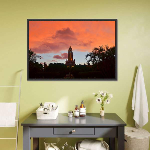 City Hall In Zocalo Panoramic Canvas Wall Art-1 Piece-36" x 12"-Tiaracle