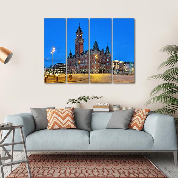 City Hall Of Helsingborg Canvas Wall Art-4 Horizontal-Gallery Wrap-34" x 24"-Tiaracle