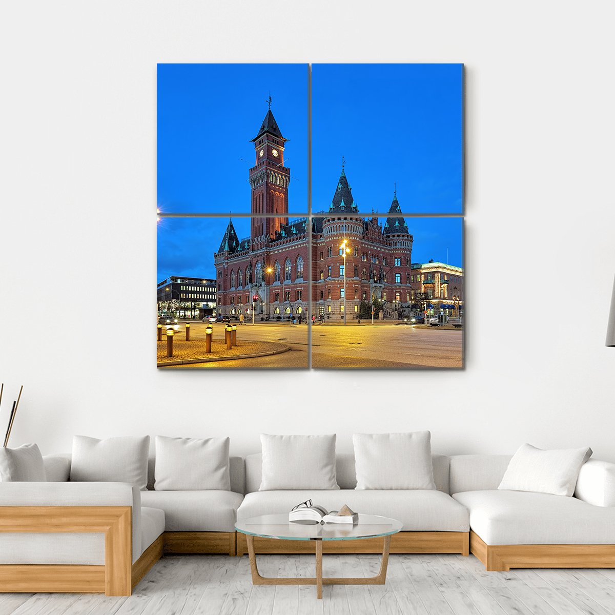 City Hall Of Helsingborg Canvas Wall Art-4 Square-Gallery Wrap-17" x 17"-Tiaracle