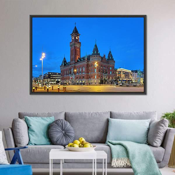 City Hall Of Helsingborg Canvas Wall Art-3 Horizontal-Gallery Wrap-25" x 16"-Tiaracle