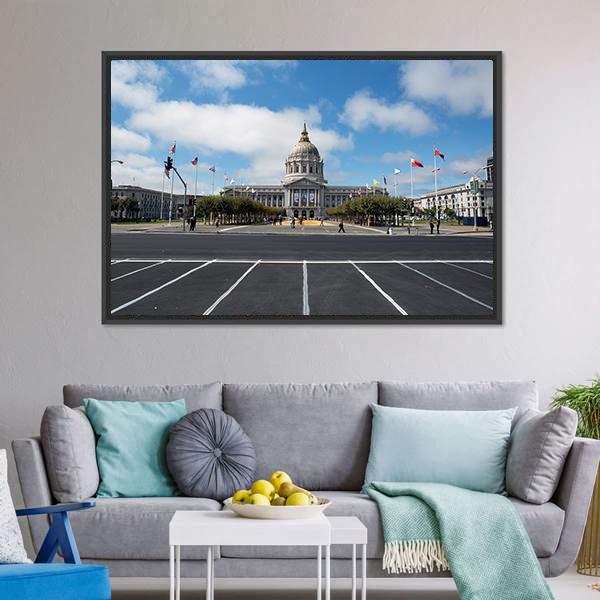 City Hall San Francisco Canvas Wall Art-1 Piece-Floating Frame-24" x 16"-Tiaracle