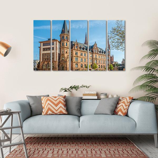 City Hall Wiesbaden Canvas Wall Art-5 Horizontal-Gallery Wrap-22" x 12"-Tiaracle