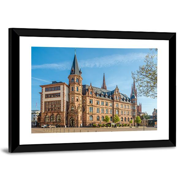 City Hall Wiesbaden Canvas Wall Art-3 Horizontal-Gallery Wrap-25" x 16"-Tiaracle