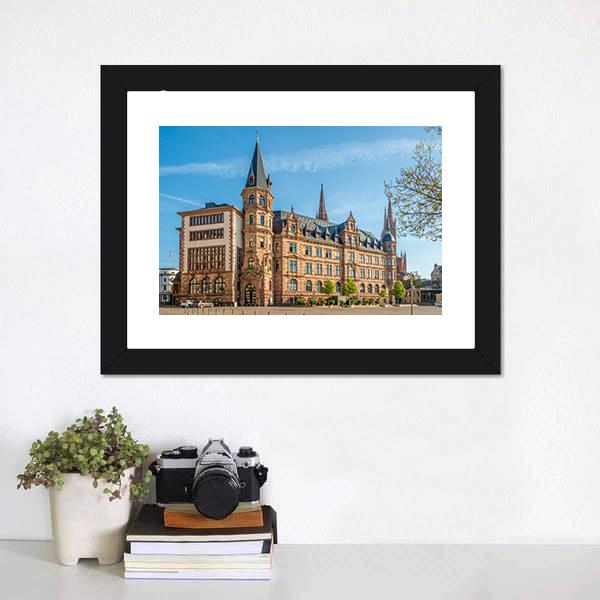 City Hall Wiesbaden Canvas Wall Art-3 Horizontal-Gallery Wrap-25" x 16"-Tiaracle