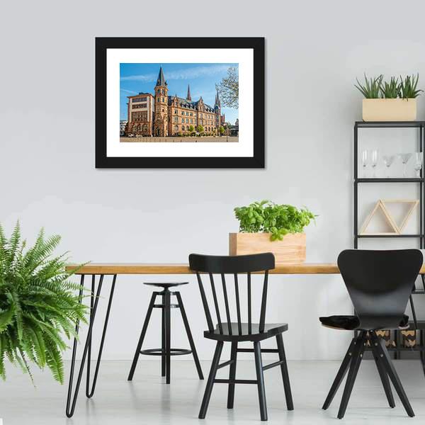 City Hall Wiesbaden Canvas Wall Art-3 Horizontal-Gallery Wrap-25" x 16"-Tiaracle