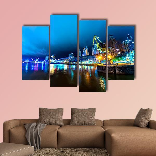City Lights At Buenos Aires Canvas Wall Art-4 Pop-Gallery Wrap-50" x 32"-Tiaracle