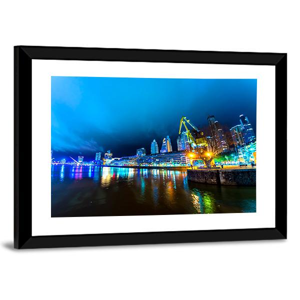 City Lights At Buenos Aires Canvas Wall Art-3 Horizontal-Gallery Wrap-25" x 16"-Tiaracle