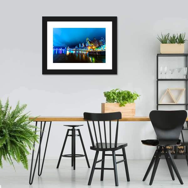 City Lights At Buenos Aires Canvas Wall Art-3 Horizontal-Gallery Wrap-25" x 16"-Tiaracle