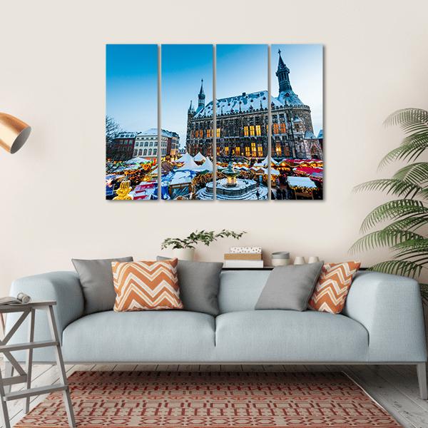 City Of Aachen Canvas Wall Art-4 Horizontal-Gallery Wrap-34" x 24"-Tiaracle