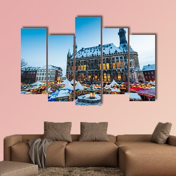 City Of Aachen Canvas Wall Art-5 Pop-Gallery Wrap-47" x 32"-Tiaracle