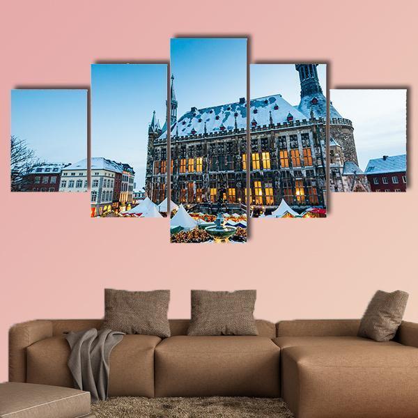 City Of Aachen Canvas Wall Art-5 Star-Gallery Wrap-62" x 32"-Tiaracle