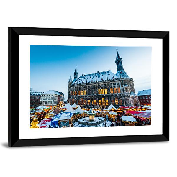 City Of Aachen Canvas Wall Art-3 Horizontal-Gallery Wrap-25" x 16"-Tiaracle