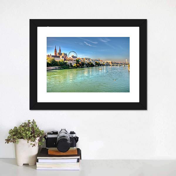 City Of Basel Switzerland Canvas Wall Art-3 Horizontal-Gallery Wrap-25" x 16"-Tiaracle