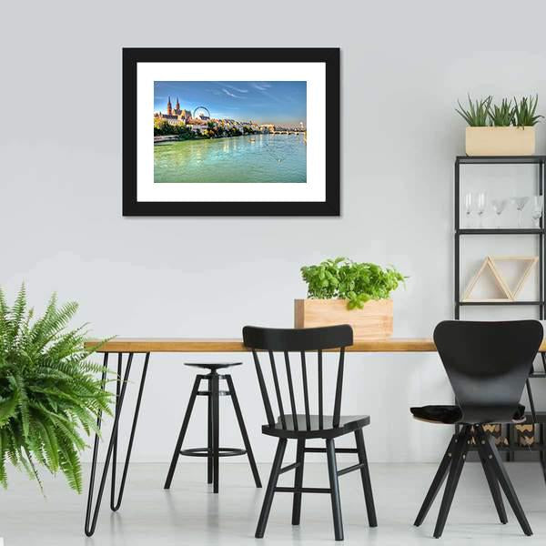 City Of Basel Switzerland Canvas Wall Art-3 Horizontal-Gallery Wrap-25" x 16"-Tiaracle
