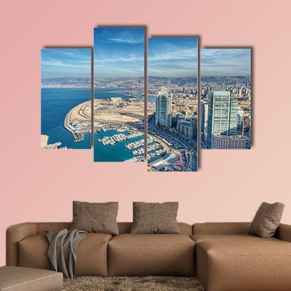 City Of Beirut Lebanon Canvas Wall Art-4 Pop-Gallery Wrap-50" x 32"-Tiaracle