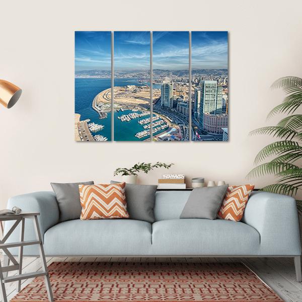 City Of Beirut Lebanon Canvas Wall Art-4 Horizontal-Gallery Wrap-34" x 24"-Tiaracle