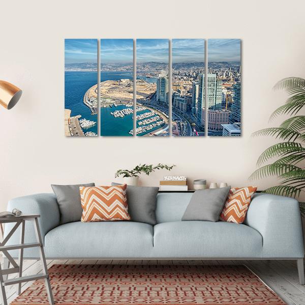 City Of Beirut Lebanon Canvas Wall Art-4 Horizontal-Gallery Wrap-34" x 24"-Tiaracle