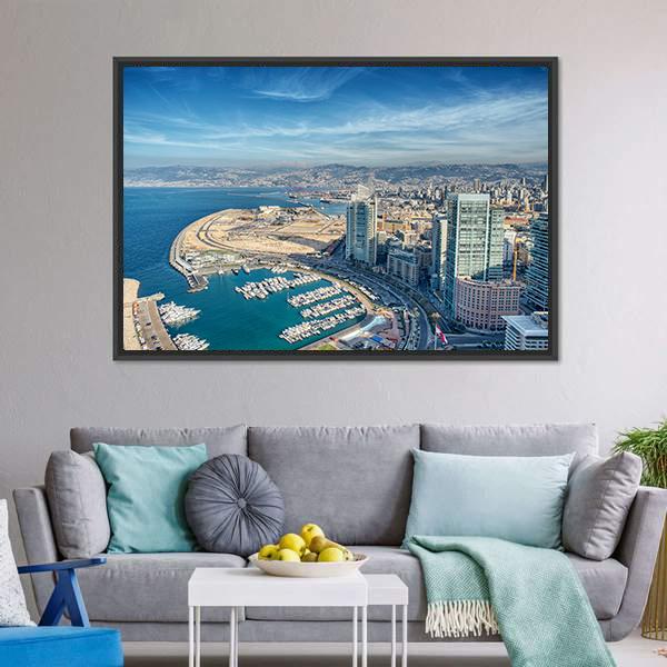 City Of Beirut Lebanon Canvas Wall Art-3 Horizontal-Gallery Wrap-25" x 16"-Tiaracle
