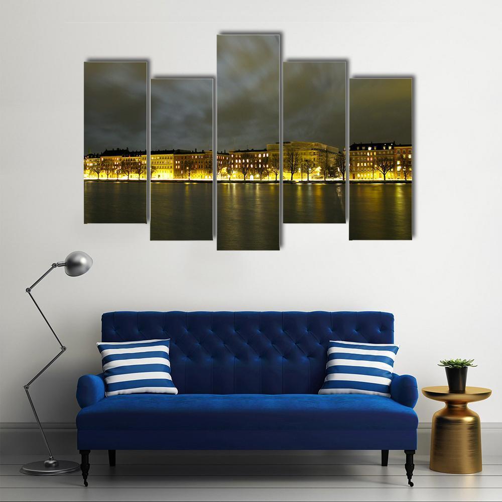 City Of Copenhagen Canvas Wall Art-5 Pop-Gallery Wrap-47" x 32"-Tiaracle
