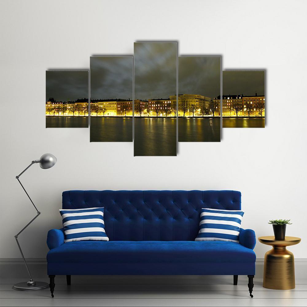 City Of Copenhagen Canvas Wall Art-5 Star-Gallery Wrap-62" x 32"-Tiaracle