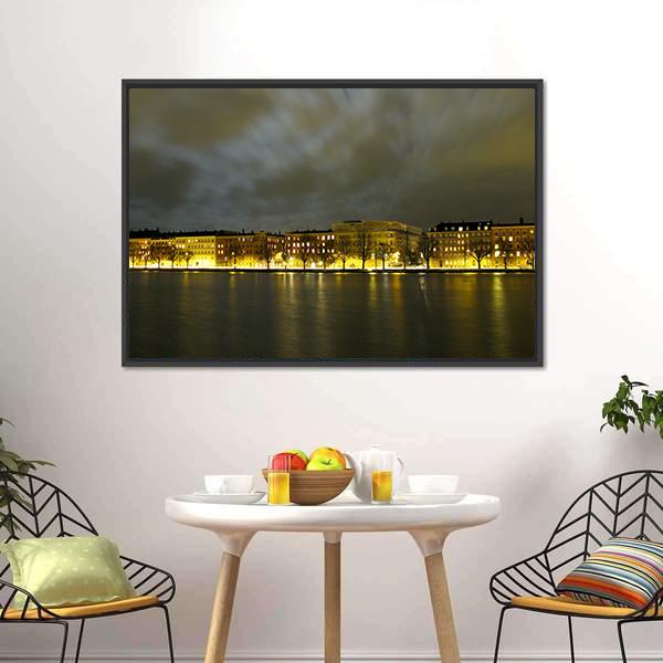 City Of Copenhagen Canvas Wall Art-1 Piece-Floating Frame-24" x 16"-Tiaracle