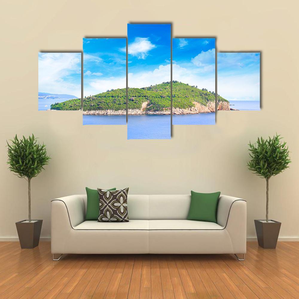 City Of Dubrovnik Canvas Wall Art-5 Star-Gallery Wrap-62" x 32"-Tiaracle