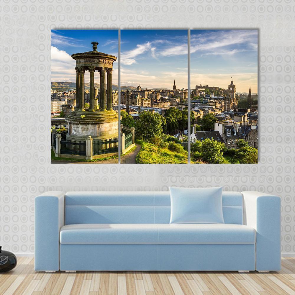 City Of Edinburgh Canvas Wall Art-3 Horizontal-Gallery Wrap-37" x 24"-Tiaracle
