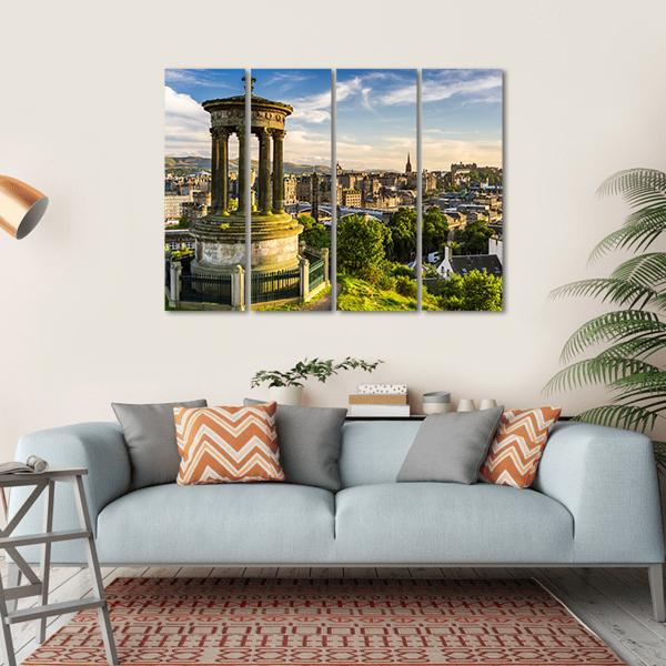 City Of Edinburgh Canvas Wall Art-4 Horizontal-Gallery Wrap-34" x 24"-Tiaracle