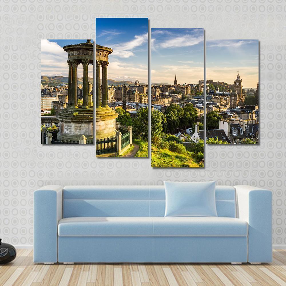 City Of Edinburgh Canvas Wall Art-4 Pop-Gallery Wrap-50" x 32"-Tiaracle
