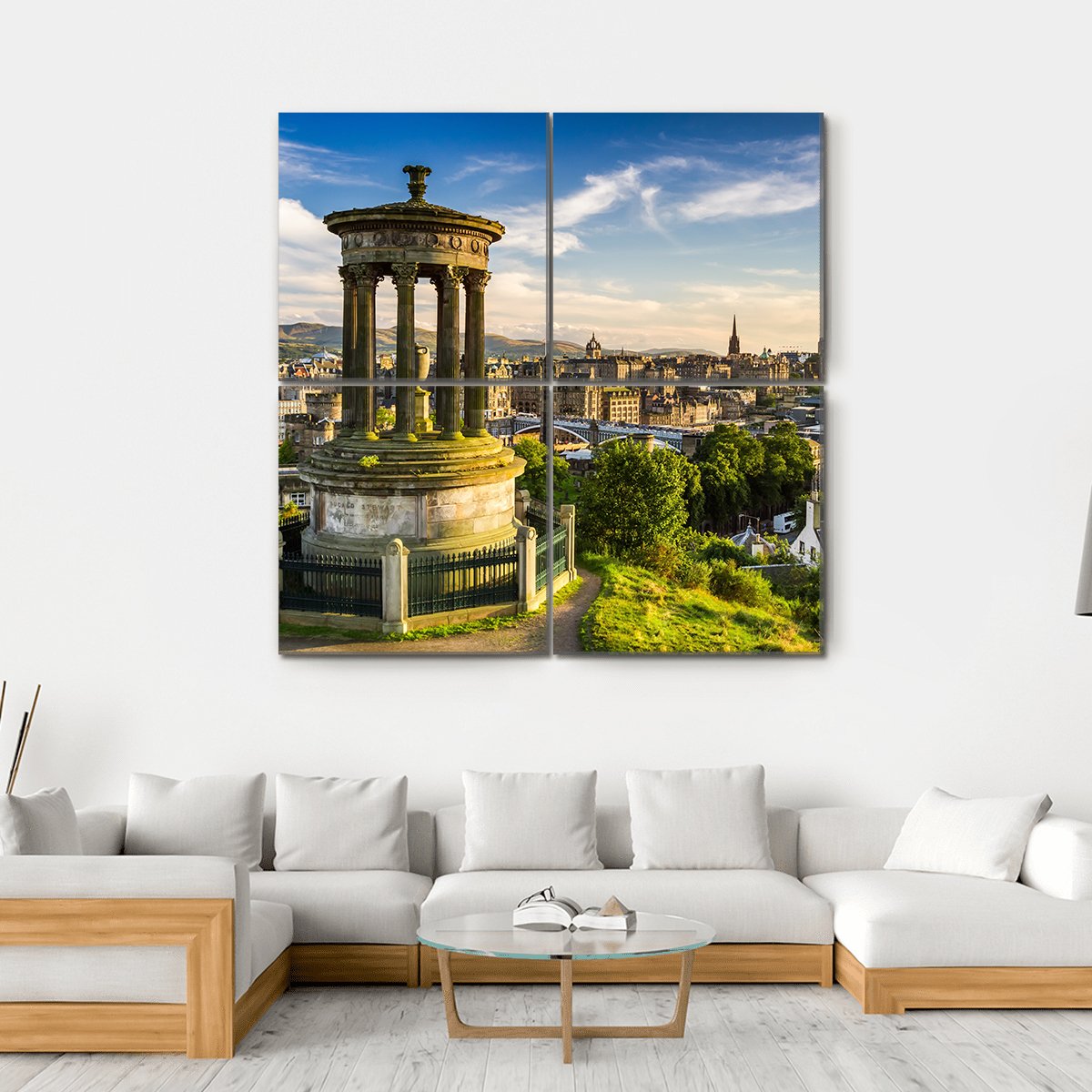 City Of Edinburgh Canvas Wall Art-4 Square-Gallery Wrap-17" x 17"-Tiaracle