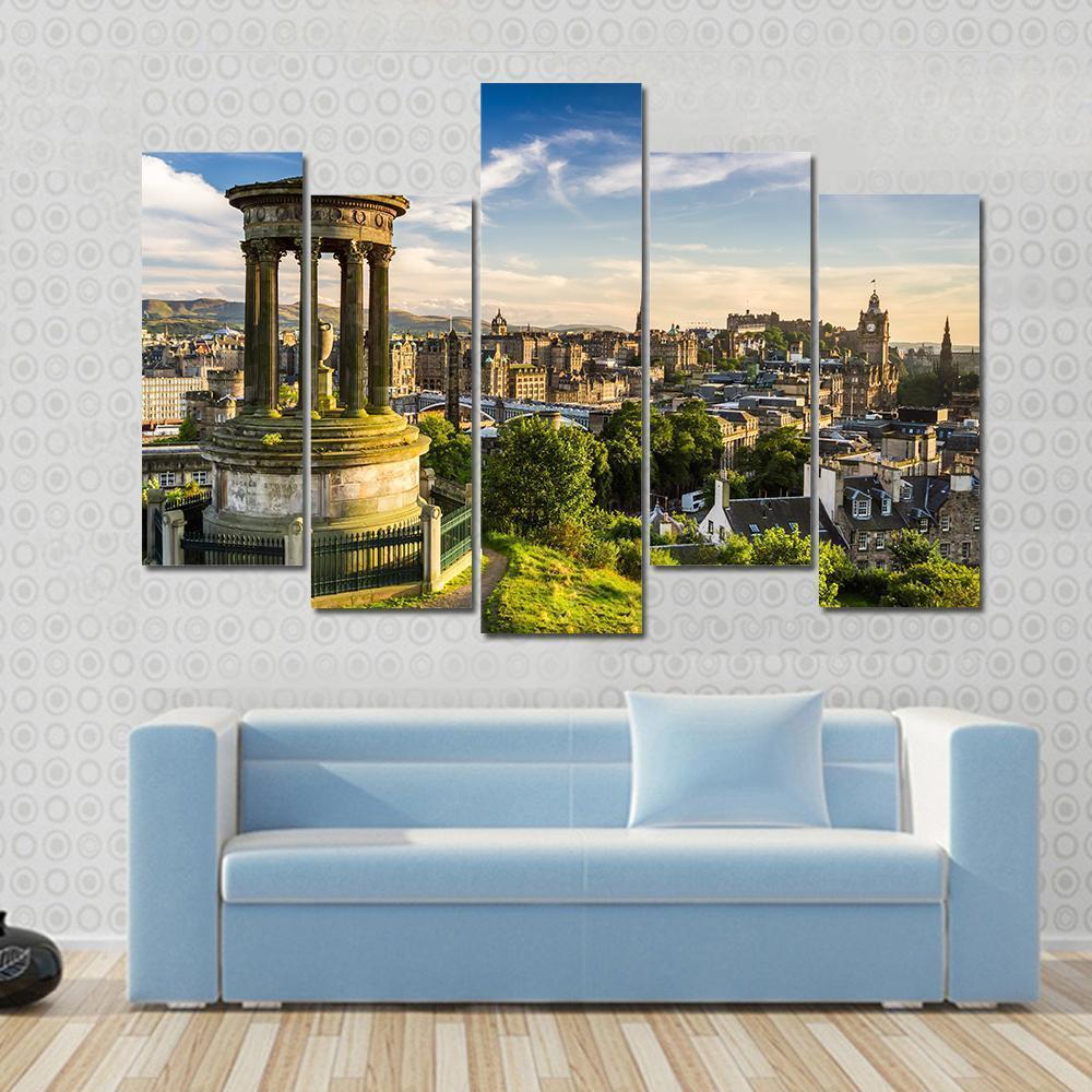 City Of Edinburgh Canvas Wall Art-5 Pop-Gallery Wrap-47" x 32"-Tiaracle