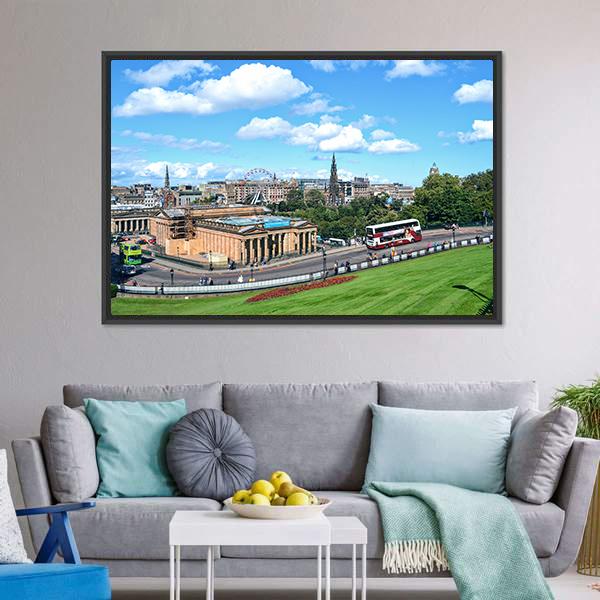 City Of Edinburgh Canvas Wall Art-3 Horizontal-Gallery Wrap-25" x 16"-Tiaracle