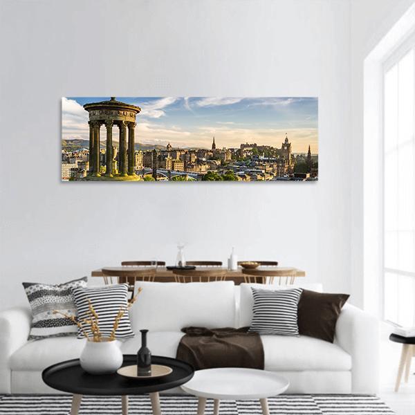 City Of Edinburgh Panoramic Canvas Wall Art-3 Piece-25" x 08"-Tiaracle