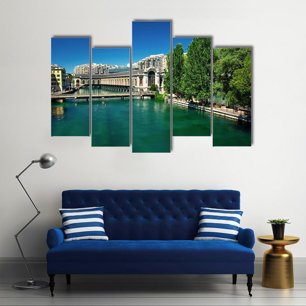 City Of Geneva Canvas Wall Art-5 Pop-Gallery Wrap-47" x 32"-Tiaracle