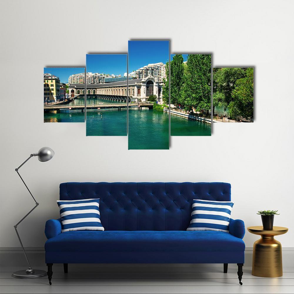 City Of Geneva Canvas Wall Art-5 Star-Gallery Wrap-62" x 32"-Tiaracle