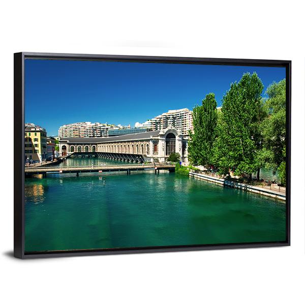 City Of Geneva Canvas Wall Art-3 Horizontal-Gallery Wrap-25" x 16"-Tiaracle