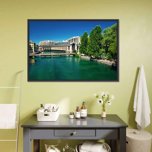 City Of Geneva Canvas Wall Art-3 Horizontal-Gallery Wrap-25" x 16"-Tiaracle