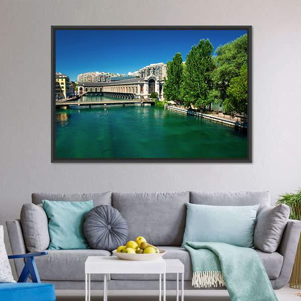 City Of Geneva Canvas Wall Art-3 Horizontal-Gallery Wrap-25" x 16"-Tiaracle