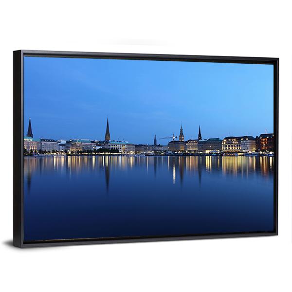 City Of Hamburg Canvas Wall Art-3 Horizontal-Gallery Wrap-25" x 16"-Tiaracle