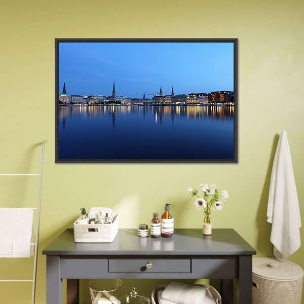 City Of Hamburg Canvas Wall Art-3 Horizontal-Gallery Wrap-25" x 16"-Tiaracle