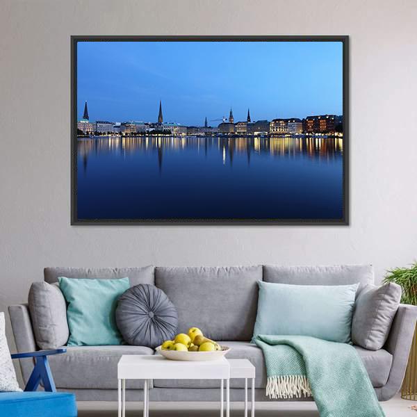 City Of Hamburg Canvas Wall Art-3 Horizontal-Gallery Wrap-25" x 16"-Tiaracle