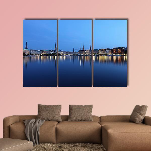 City Of Hamburg Canvas Wall Art-3 Horizontal-Gallery Wrap-25" x 16"-Tiaracle