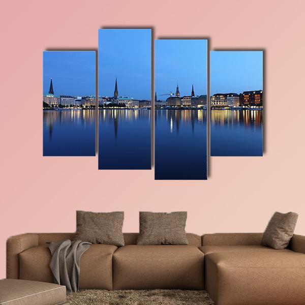 City Of Hamburg Canvas Wall Art-4 Pop-Gallery Wrap-50" x 32"-Tiaracle