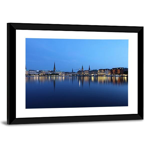 City Of Hamburg Canvas Wall Art-3 Horizontal-Gallery Wrap-25" x 16"-Tiaracle