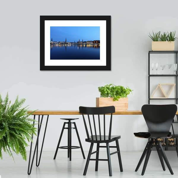 City Of Hamburg Canvas Wall Art-3 Horizontal-Gallery Wrap-25" x 16"-Tiaracle