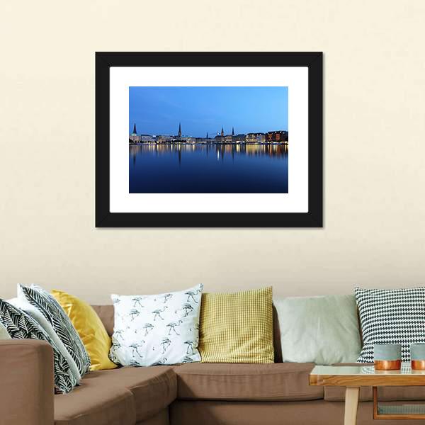 City Of Hamburg Canvas Wall Art-1 Piece-Framed Print-20" x 16"-Tiaracle