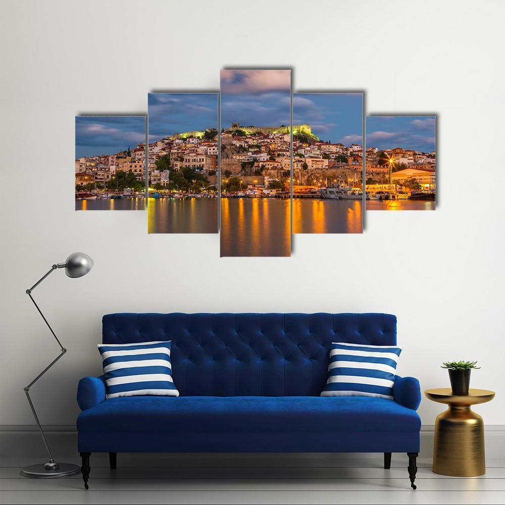 City of Kavala Canvas Wall Art-5 Star-Gallery Wrap-62" x 32"-Tiaracle