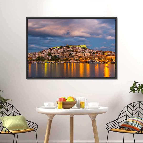 City of Kavala Canvas Wall Art-1 Piece-Floating Frame-24" x 16"-Tiaracle