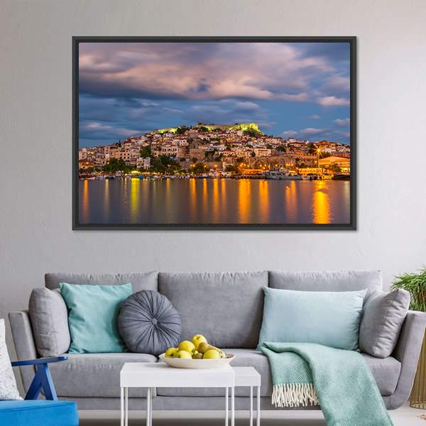 City Of Kavala Panoramic Canvas Wall Art-1 Piece-36" x 12"-Tiaracle